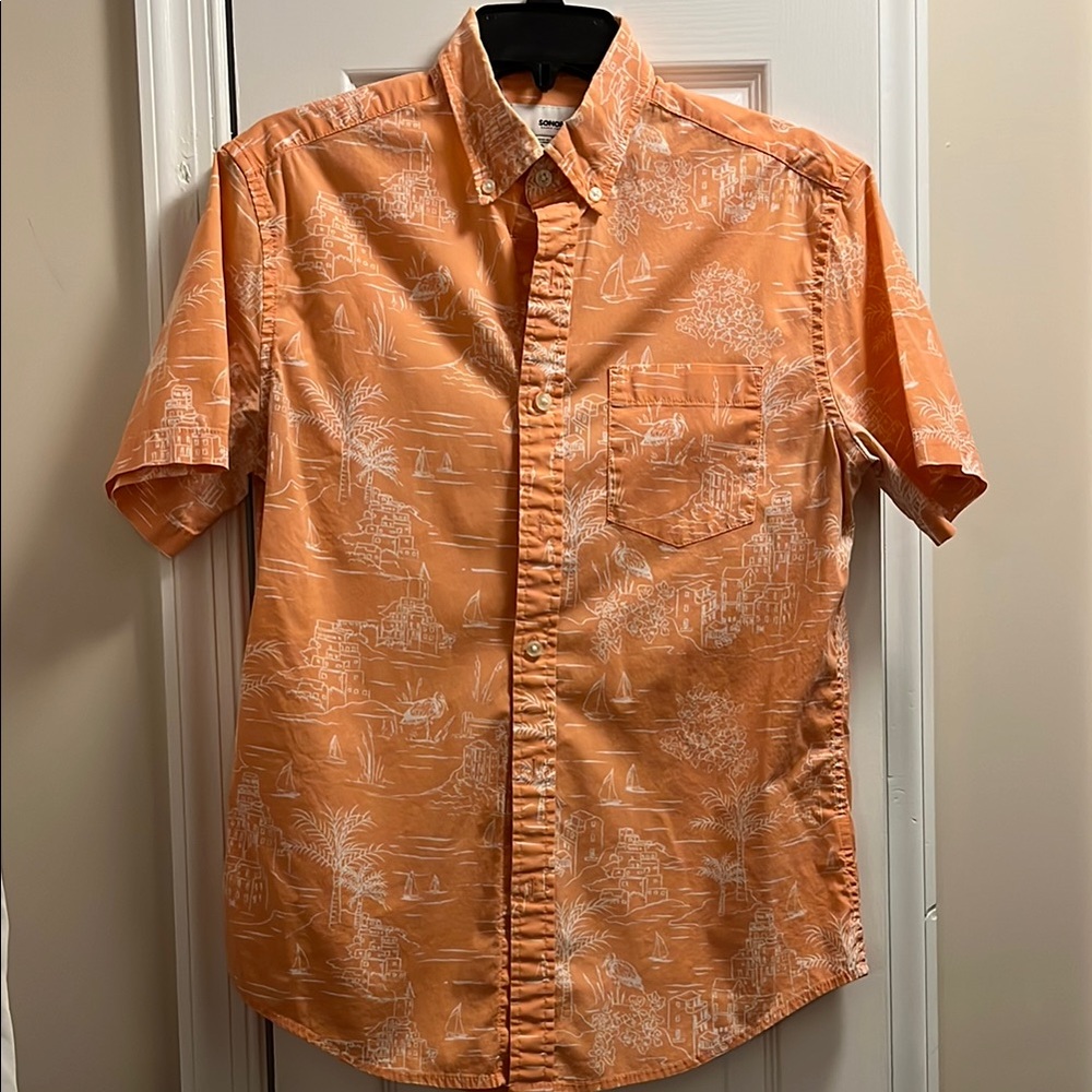 Sonoma Orange Casual Button Down Shirt Relaxed Fit
